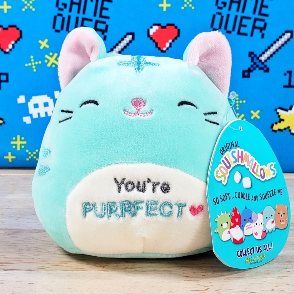 Squishmallow Jules the Mint Cat 4.5" UltraSoft Valentine's Day Plush Toy NWT